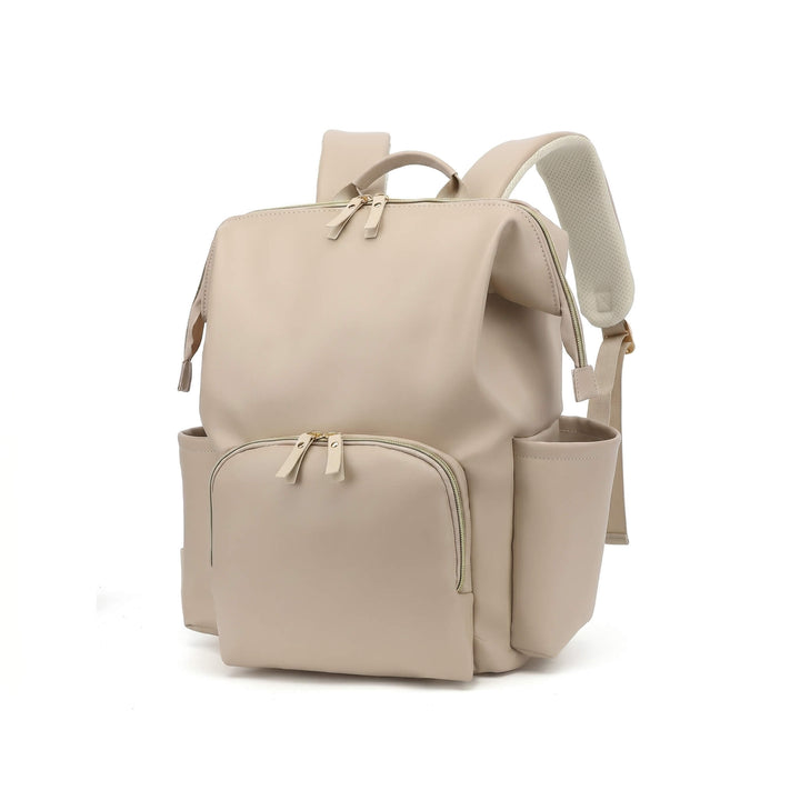 Sac à dos à langer simili-cuir - vue de face minimaliste