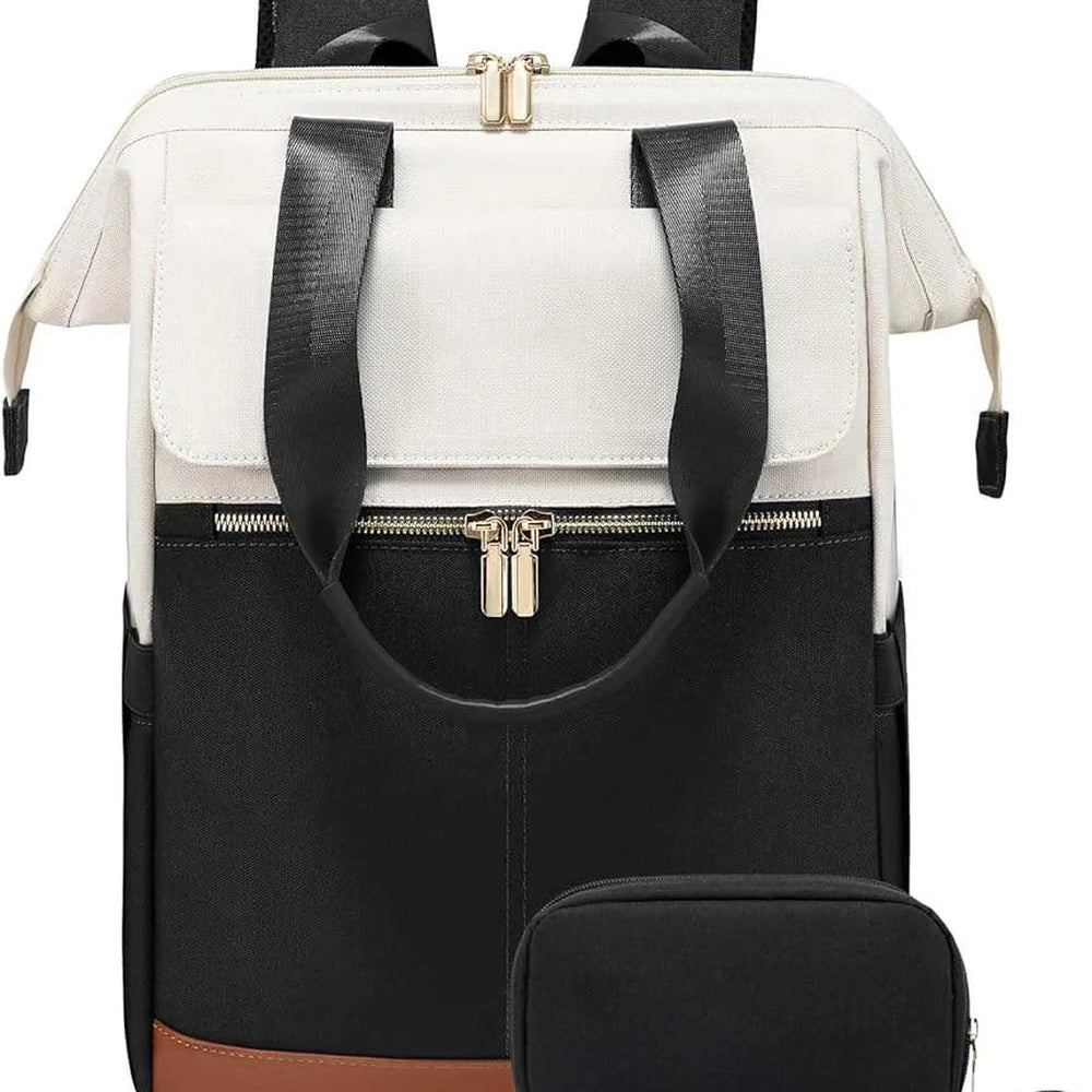Sac à dos à langer voyage Maison Lunö, coloris blanc cassé, avec sa pochette assortie