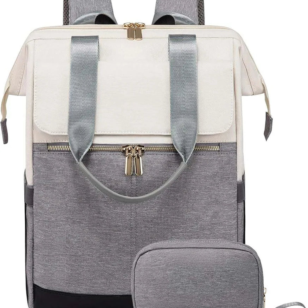 Sac à dos à langer voyage Maison Lunö, coloris gris, avec sa pochette assortie