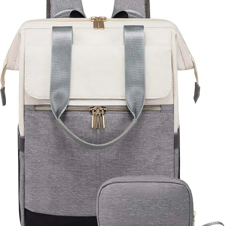 Sac à dos à langer voyage Maison Lunö, coloris gris, avec sa pochette assortie