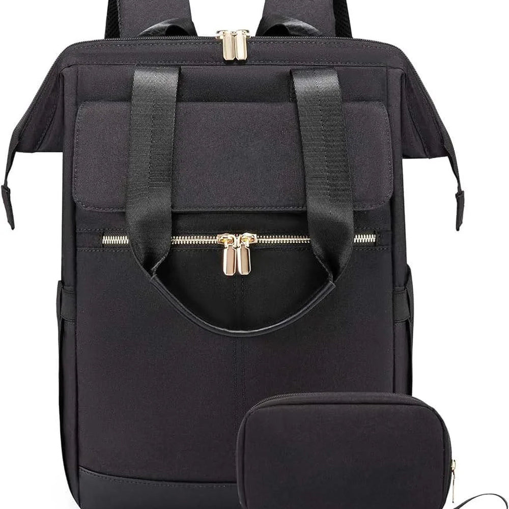 Sac à dos à langer voyage Maison Lunö, coloris noir, avec sa pochette assortie