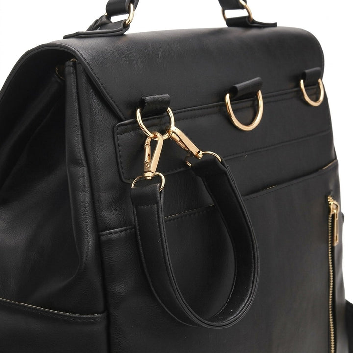 Sac à dos à langer cuir PU — Imperméable infirmière soin nourrisson – Maison Lunö (photo 8)