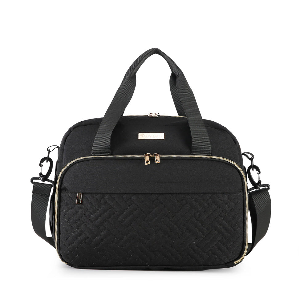 Sac à langer bandoulière grande ouverture Maison Lunö, coloris noir