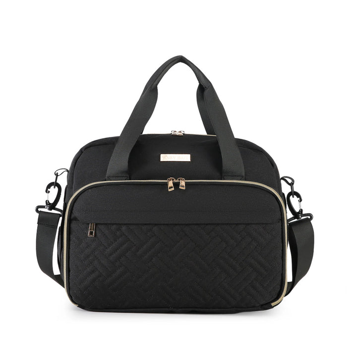 Sac à langer bandoulière grande ouverture Maison Lunö, coloris noir