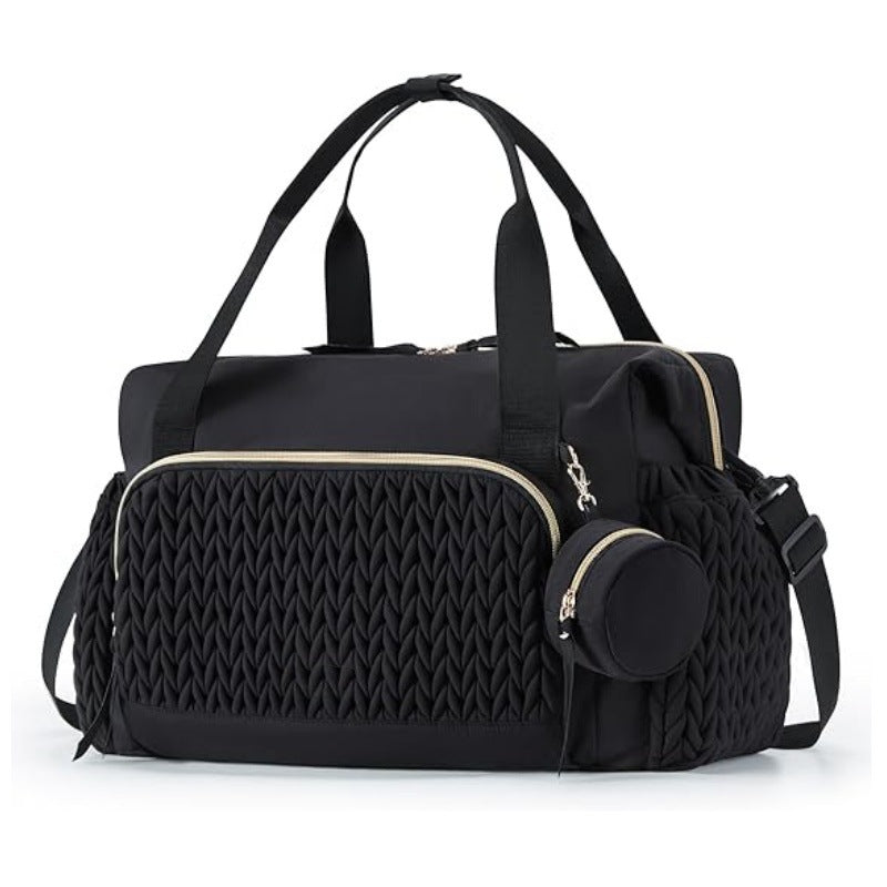 Sac à langer mommy bag plissé noir - élégant et raffiné