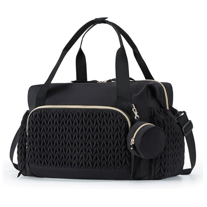 Sac à langer mommy bag plissé noir - élégant et raffiné