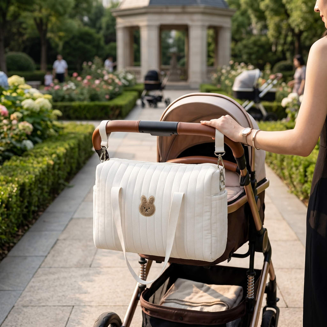 Sac à langer poussette - attaches velcro universelles compatibles toutes poussettes