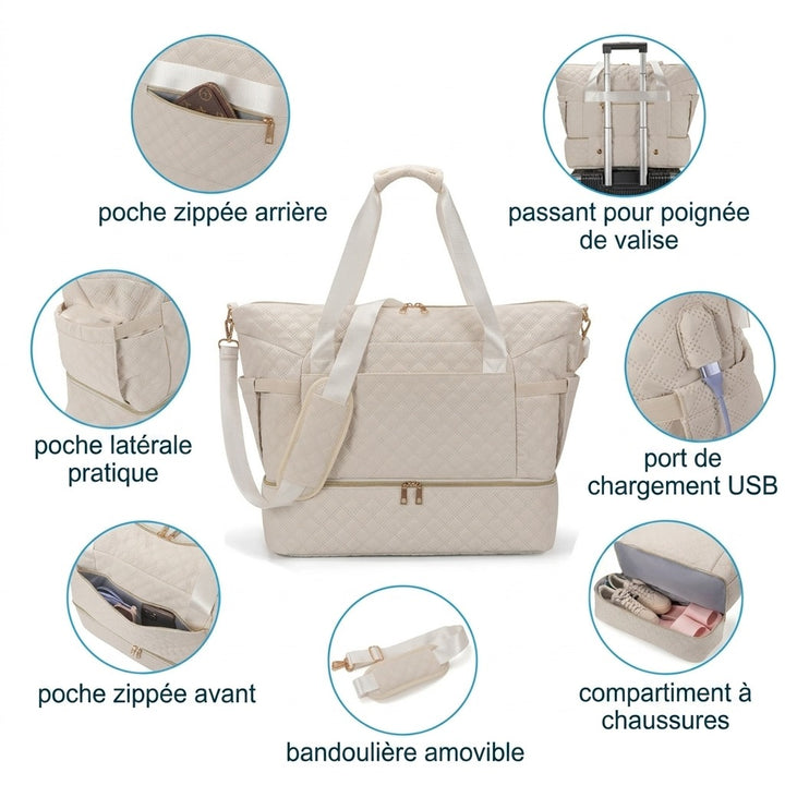 Sac à langer 3 pièces — Ensemble matelassé pour maman et bébé – Maison Lunö (photo 9)