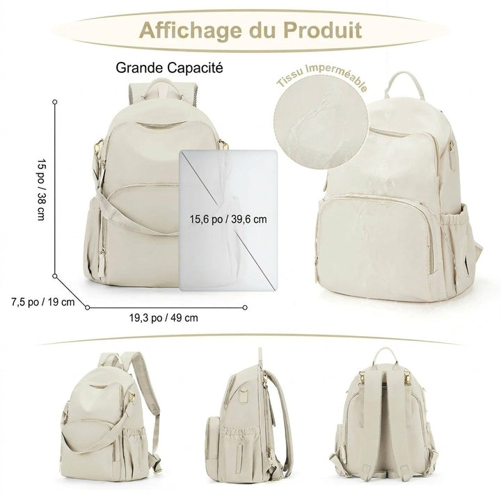 Sac à dos à langer maternité — Imperméable multifonction voyage XL – Maison Lunö (photo 6)