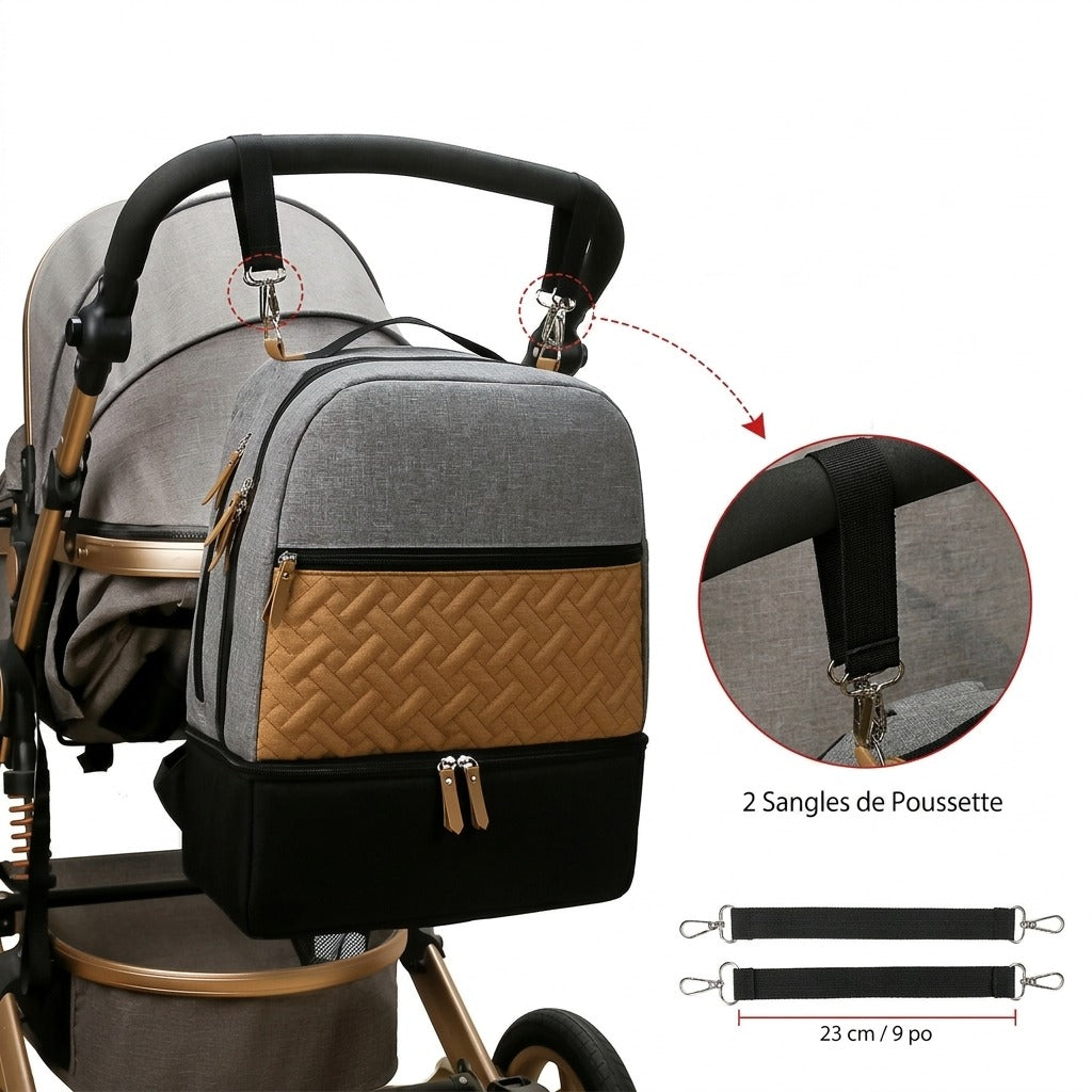Sac à dos à langer pompe à lait — Allaitement compartiment isotherme – Maison Lunö (photo 5)