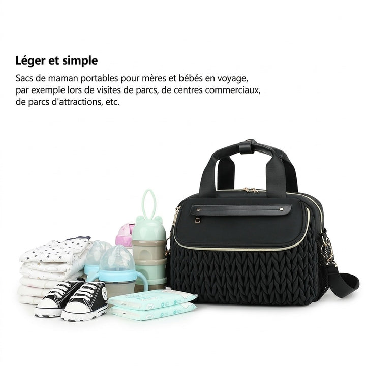 Sac à langer bandoulière matelassé — Maternité portable multifonction – Maison Lunö (photo 6)