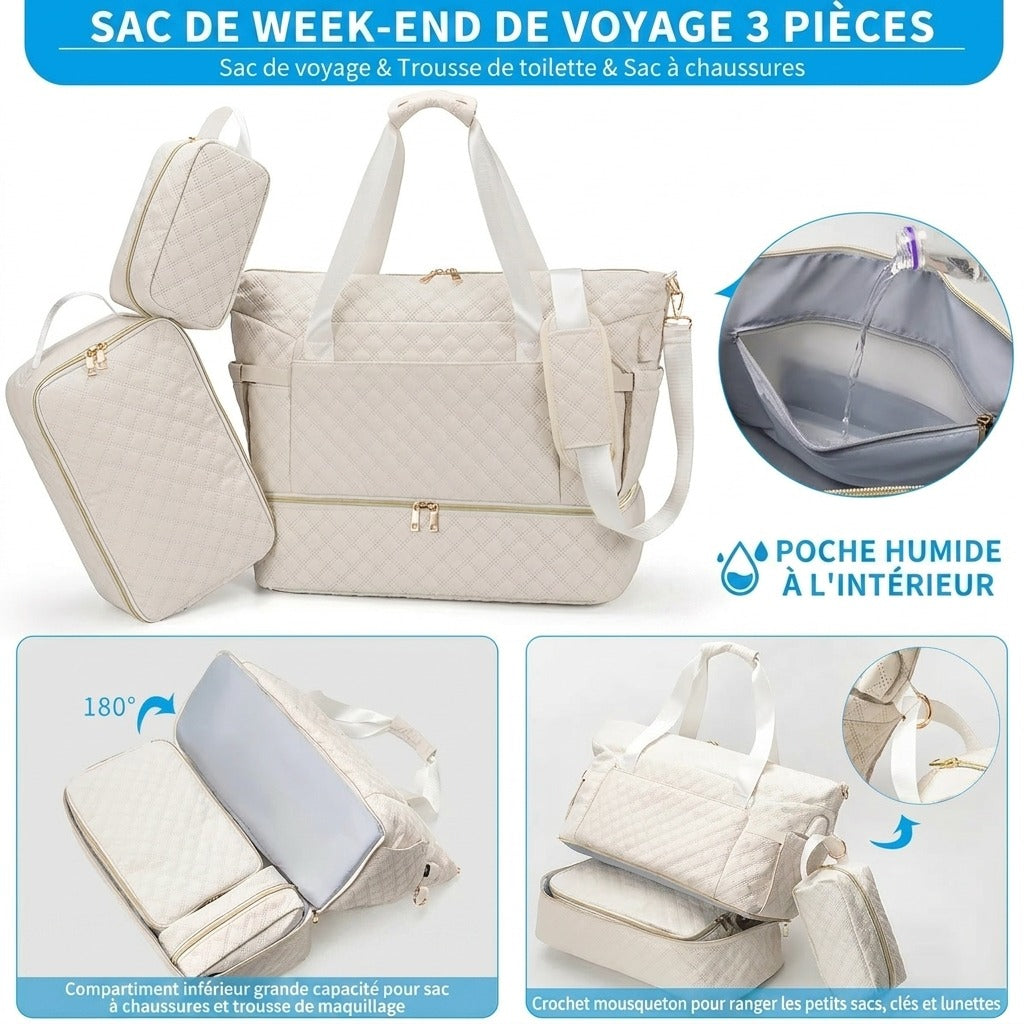 Sac à langer 3 pièces — Ensemble matelassé pour maman et bébé – Maison Lunö (photo 7)