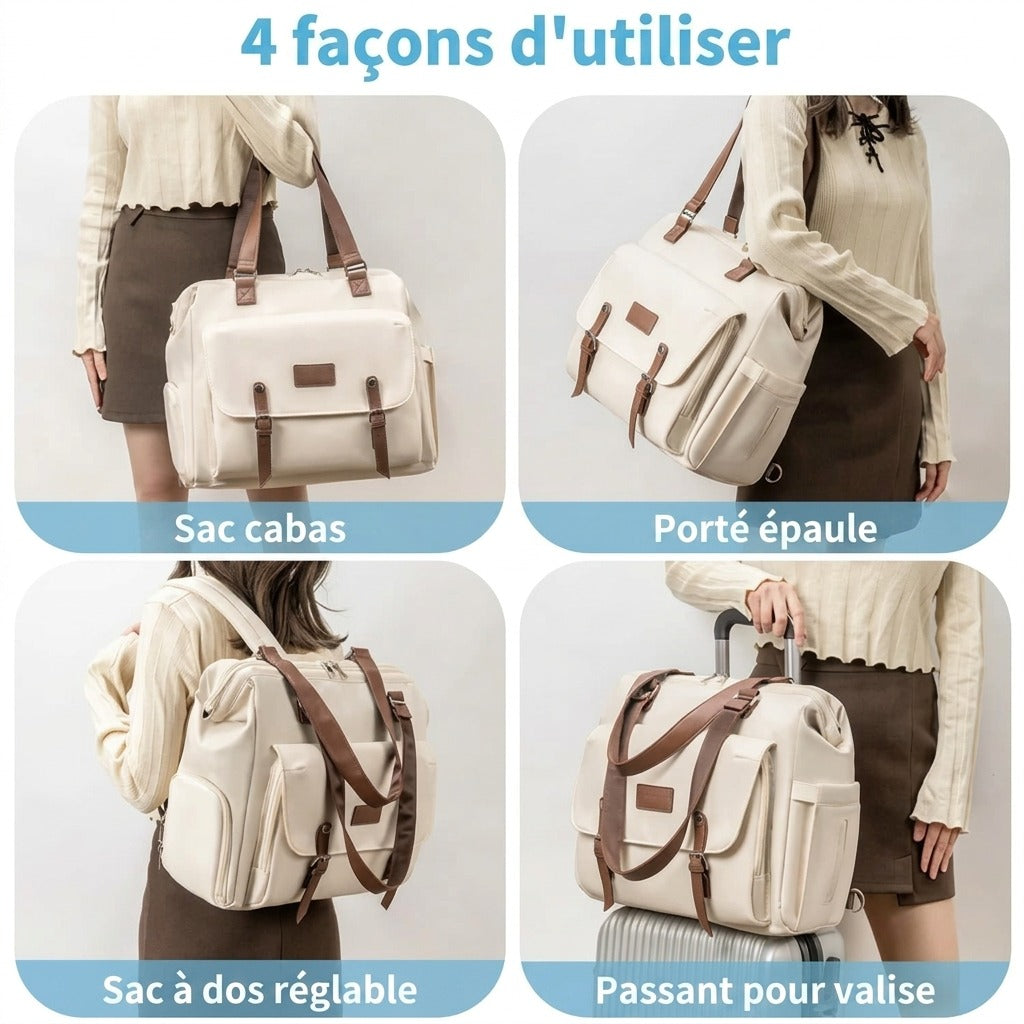 Sac à dos à langer voyage — Compartiment chaussures organisation maman – Maison Lunö (photo 2)