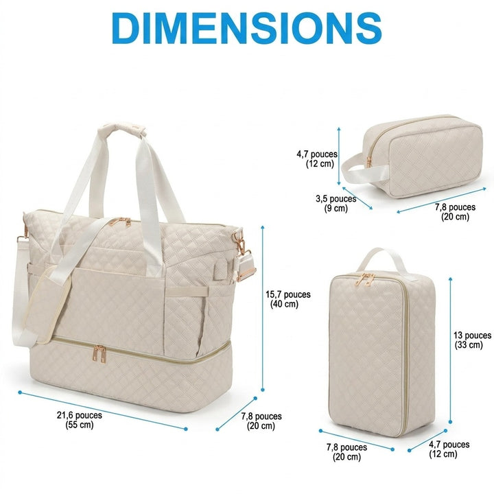 Sac à langer 3 pièces — Ensemble matelassé pour maman et bébé – Maison Lunö (photo 6)