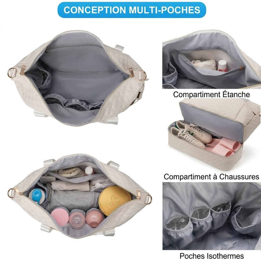 Sac à langer 3 pièces — Ensemble matelassé pour maman et bébé – Maison Lunö (photo 5)