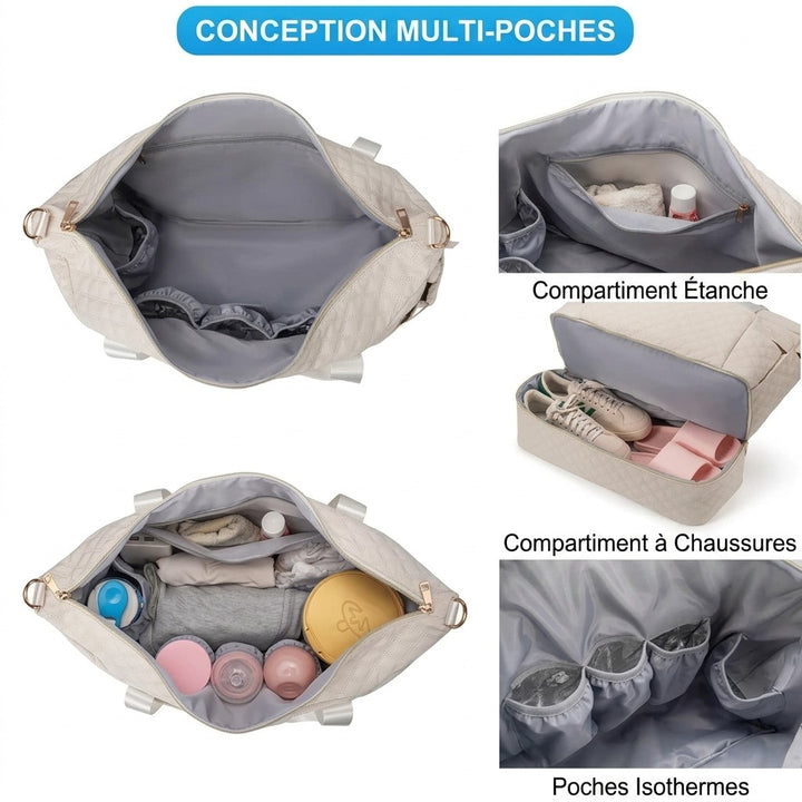 Sac à langer 3 pièces — Ensemble matelassé pour maman et bébé – Maison Lunö (photo 5)