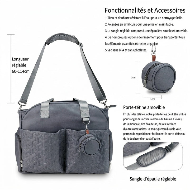 Sac à langer cabas tire-lait — Étui tétine couple papa maman – Maison Lunö (photo 4)
