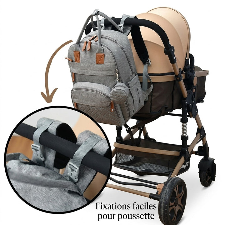 Sac à dos à langer essentiels — Cabas multifonction tapis change inclus – Maison Lunö (photo 5)