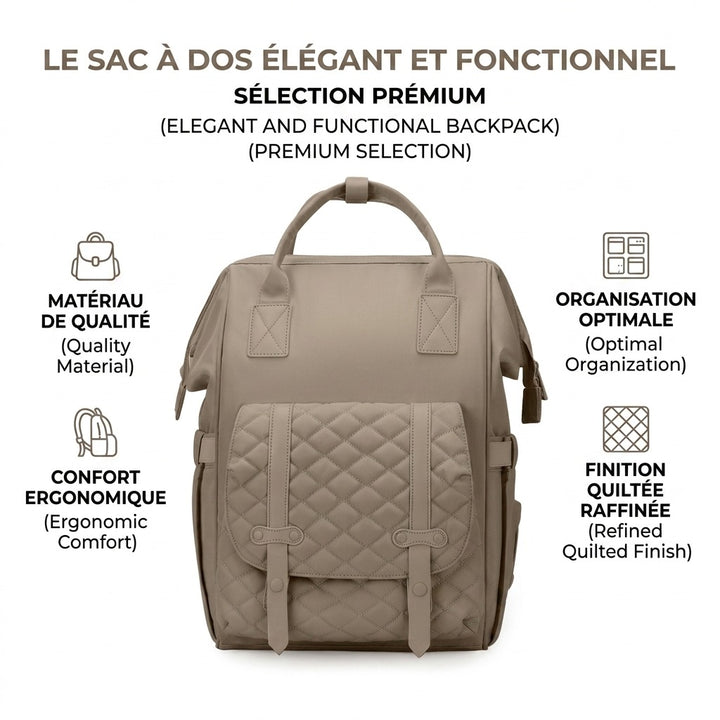 Sac à dos à langer mixte — Pour garçon et fille style maman papa – Maison Lunö (photo 4)